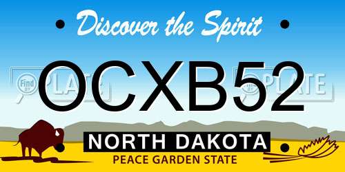 OCXB52 North Dakota License Plate