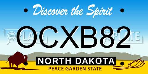 OCXB82 North Dakota License Plate