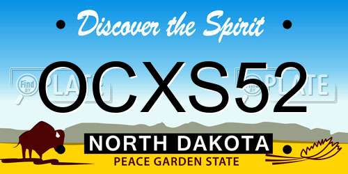 OCXS52 North Dakota License Plate