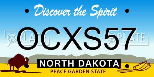 OCXS57 North Dakota License Plate