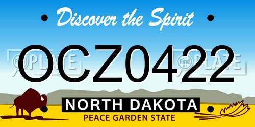 OCZ0422 North Dakota License Plate