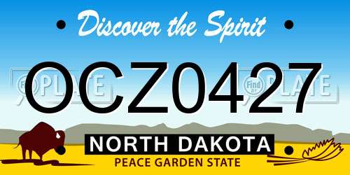 OCZ0427 North Dakota License Plate