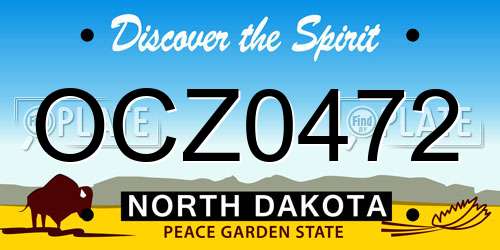 OCZ0472 North Dakota License Plate