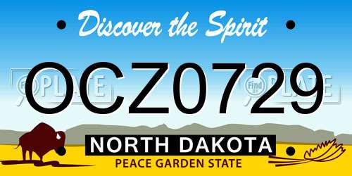 OCZ0729 North Dakota License Plate