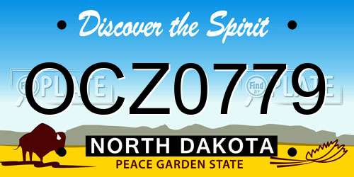 OCZ0779 North Dakota License Plate