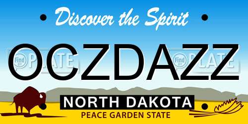 OCZDAZZ North Dakota License Plate