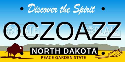 OCZOAZZ North Dakota License Plate