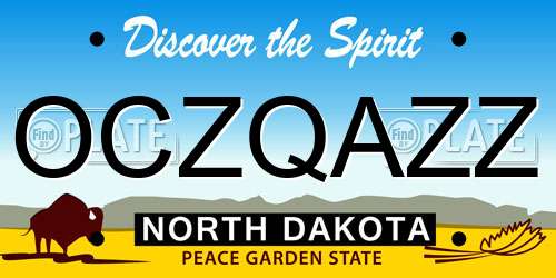 OCZQAZZ North Dakota License Plate
