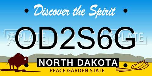 OD2S6G North Dakota License Plate