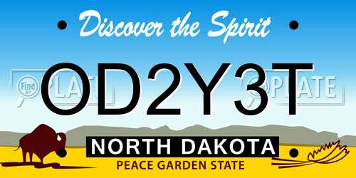 OD2Y3T North Dakota License Plate