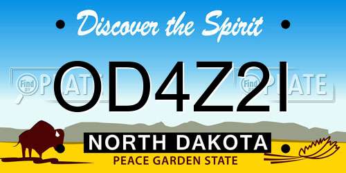 OD4Z2I North Dakota License Plate