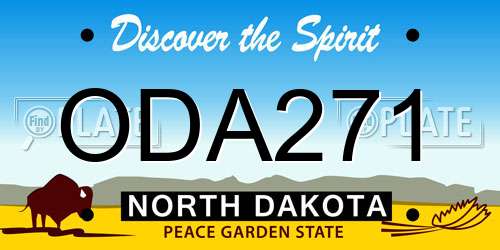 ODA271 North Dakota License Plate