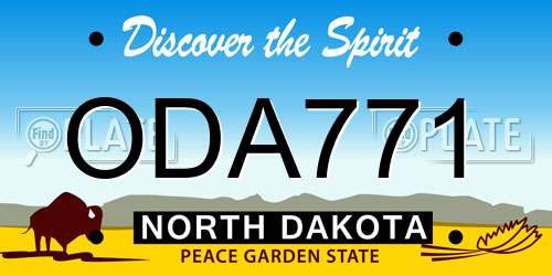ODA771 North Dakota License Plate