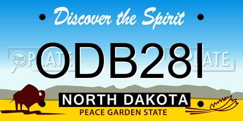 ODB28I North Dakota License Plate