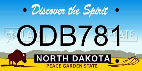 ODB781 North Dakota License Plate