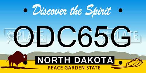 ODC65G North Dakota License Plate