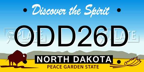 ODD26D North Dakota License Plate
