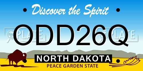 ODD26Q North Dakota License Plate