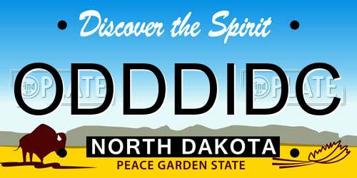 ODDDIDC North Dakota License Plate