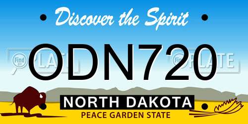 ODN720 North Dakota License Plate