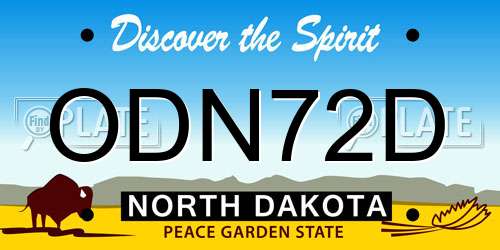 ODN72D North Dakota License Plate
