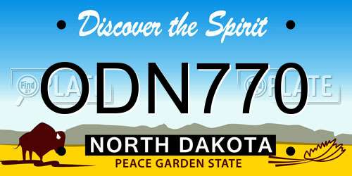ODN770 North Dakota License Plate