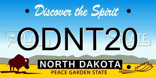 ODNT20 North Dakota License Plate
