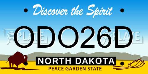 ODO26D North Dakota License Plate