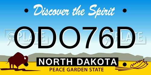 ODO76D North Dakota License Plate