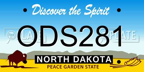 ODS281 North Dakota License Plate