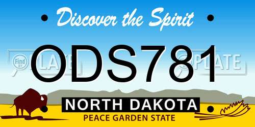 ODS781 North Dakota License Plate