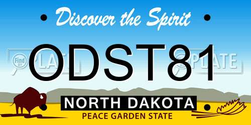 ODST81 North Dakota License Plate