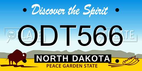 ODT566 North Dakota License Plate
