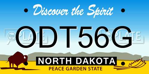 ODT56G North Dakota License Plate