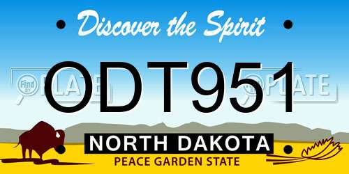 ODT951 North Dakota License Plate