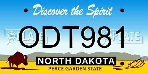 ODT981 North Dakota License Plate