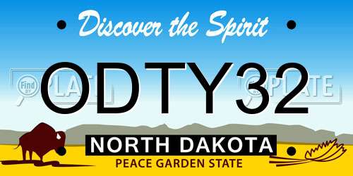 ODTY32 North Dakota License Plate