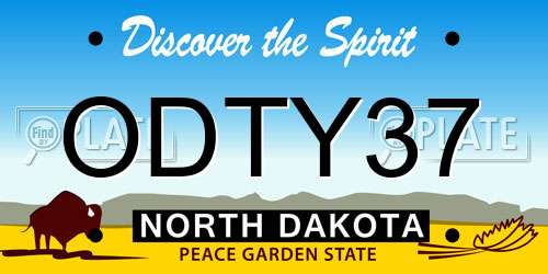ODTY37 North Dakota License Plate