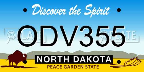 ODV355 North Dakota License Plate