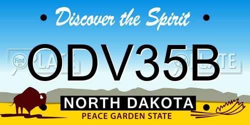 ODV35B North Dakota License Plate