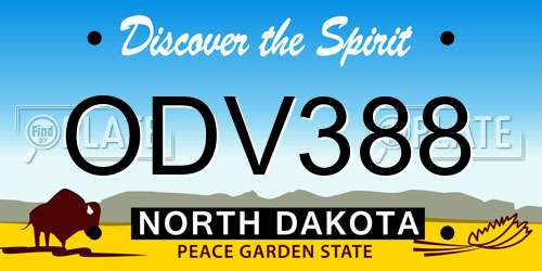 ODV388 North Dakota License Plate