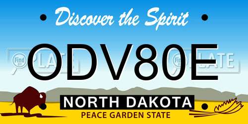 ODV80E North Dakota License Plate