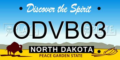 ODVB03 North Dakota License Plate