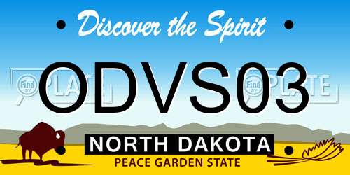 ODVS03 North Dakota License Plate