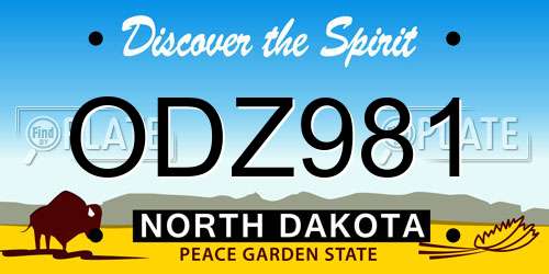 ODZ981 North Dakota License Plate