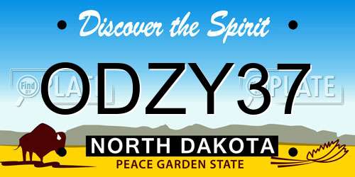ODZY37 North Dakota License Plate