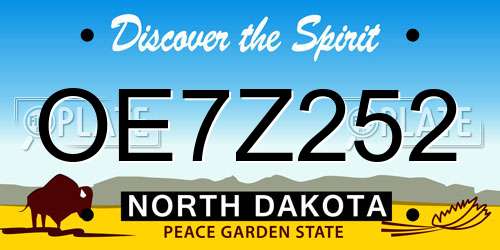 OE7Z252 North Dakota License Plate