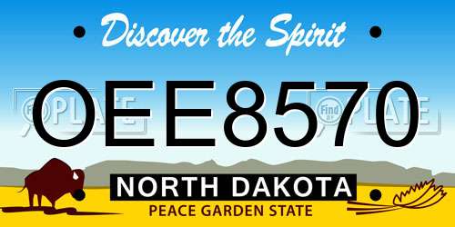 OEE8570 North Dakota License Plate