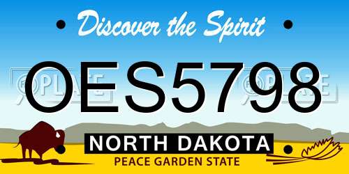 OES5798 North Dakota License Plate