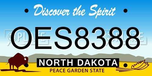 OES8388 North Dakota License Plate